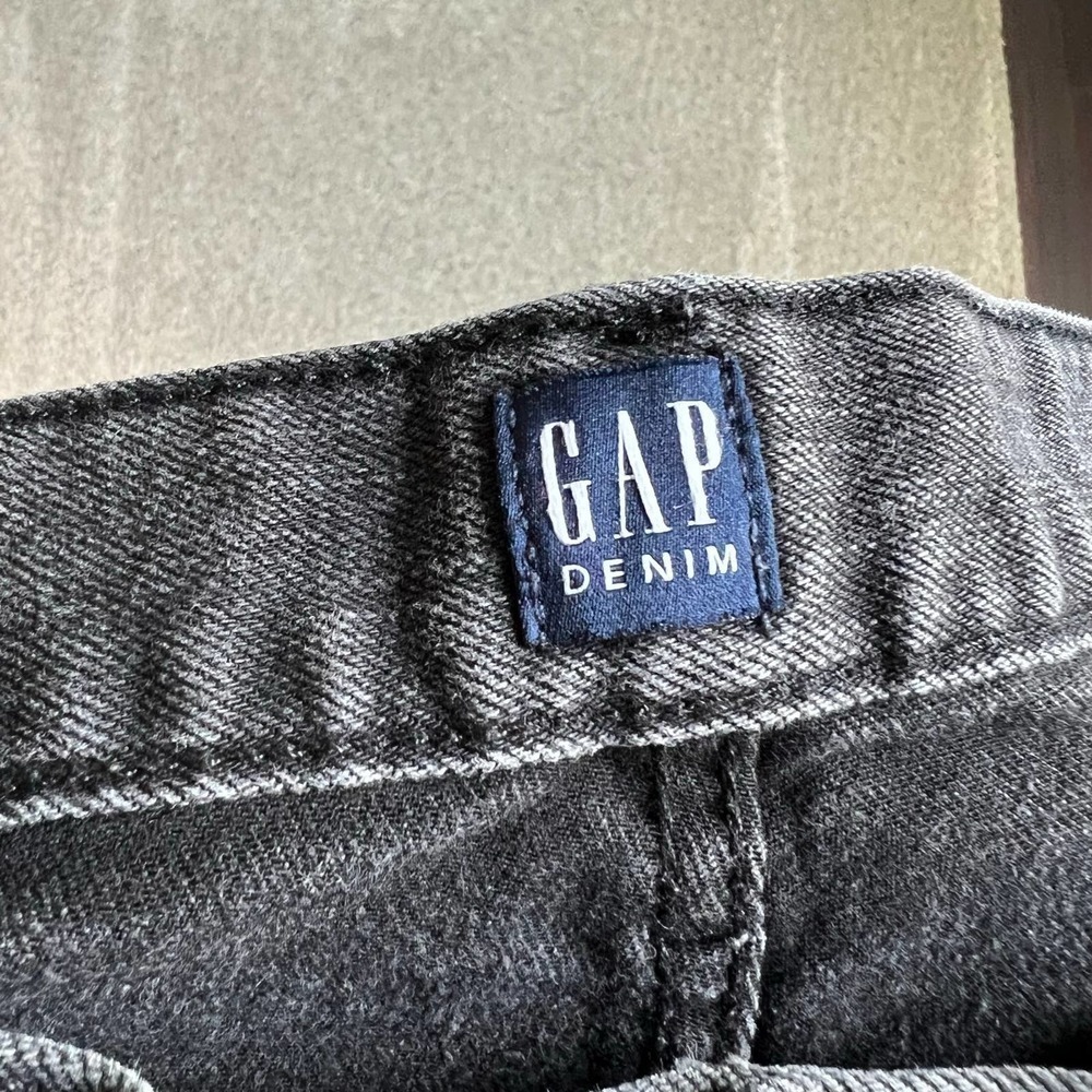 Gap Best Girlfriend High Rise Crop Jeans Women’s 26 Stretch Raw Hem Black Denim - Picture 7 of 7